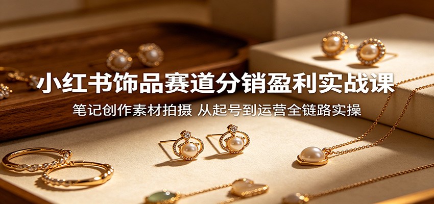 小红书饰品分销盈利实战课：笔记创作、素材拍摄及运营全流程实操-资源项目网
