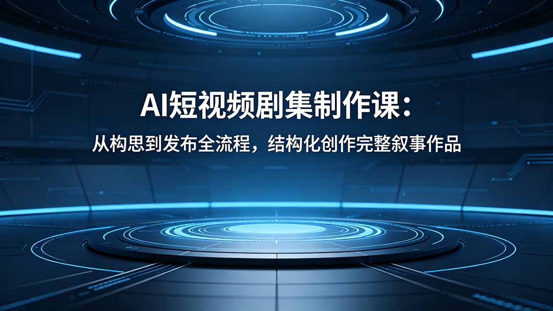 AI短视频剧集制作课程：从构思到发布的全流程，结构化创作完整叙事作品-资源项目网