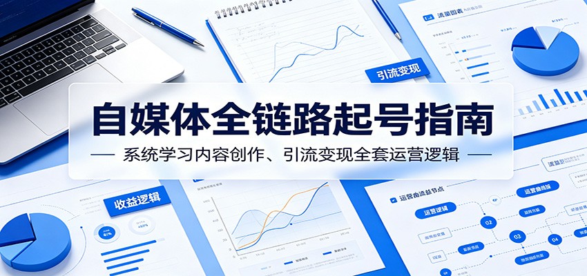 自媒体全链路起号指南：系统学习内容创作、引流变现全套运营逻辑-资源项目网