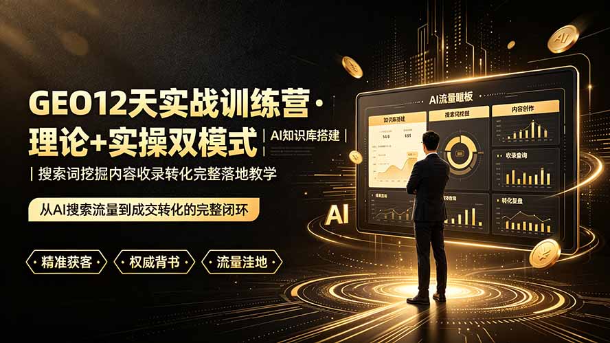 GEO 12天实战训练营：AI知识库搭建与搜索词挖掘实操教学-资源项目网