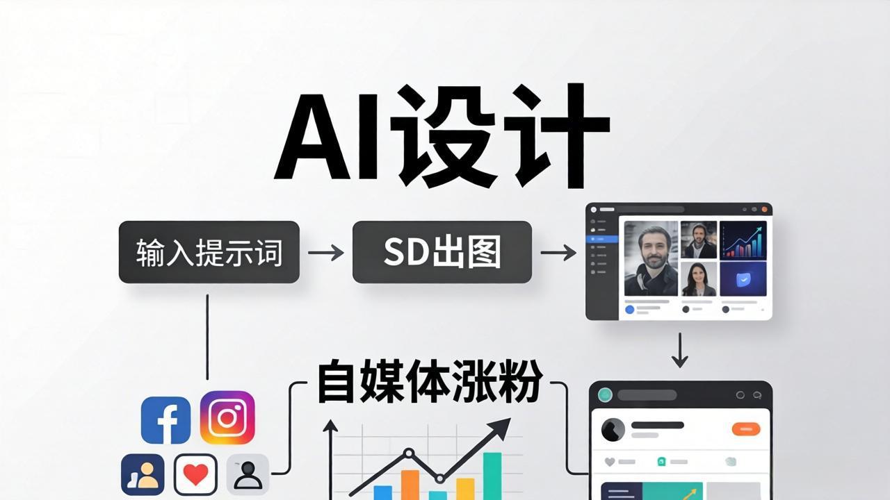 AI设计师教程：SD出图+自媒体涨粉，告别图文素材焦虑-资源项目网