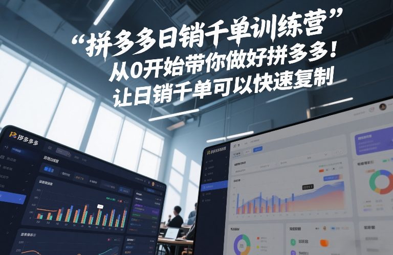 拼多多日销千单训练营：零基础入门，快速复制成功模式（更新至2026年3月）-资源项目网