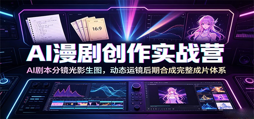 AI漫剧创作实战营:掌握AI剧本、分镜、光影及后期合成技术,打造完整成片体系-资源项目网