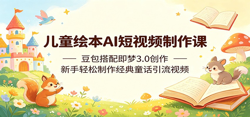 儿童绘本AI短视频制作课:豆包搭配即梦3.0,新手轻松打造经典童话引流视频-资源项目网