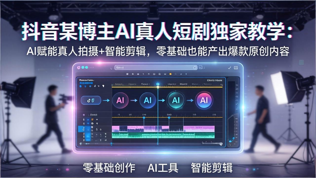 抖音AI真人短剧创作教程：零基础智能剪辑，AI助力爆款原创内容-资源项目网