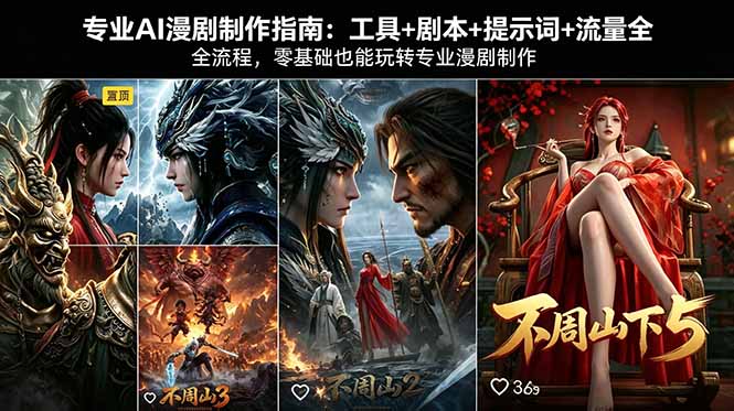 零基础打造专业AI漫剧：工具、剧本、提示词及流量全流程指南-资源项目网