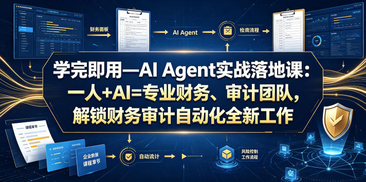 AI Agent实战落地课程：学完即用，打造专业财务审计团队，解锁自动化工作模式-资源项目网