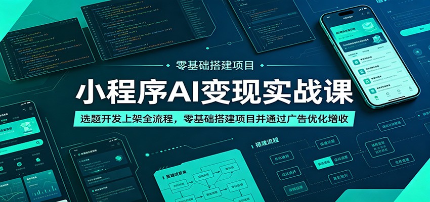 小程序AI变现实战课程：零基础到广告优化增收的全流程开发与上架-资源项目网