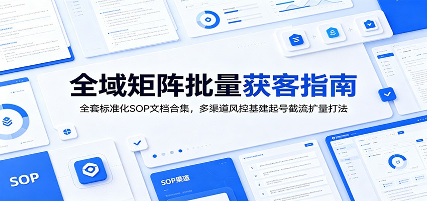 全域矩阵批量获客指南：标准化SOP文档合集，多渠道风控基建起号截流扩量打法-资源项目网