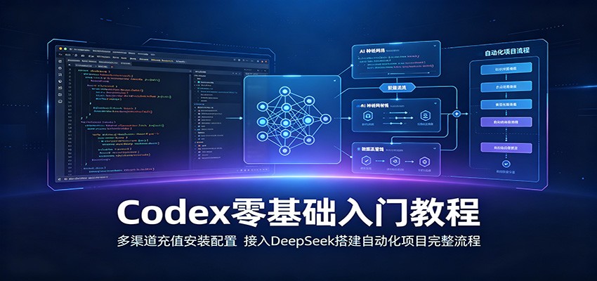 Codex零基础入门教程：多渠道充值安装配置，DeepSeek自动化项目搭建全流程-资源项目网