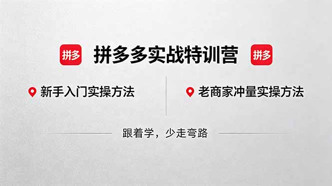 拼多多实战特训营（更新至5月3日）-资源项目网