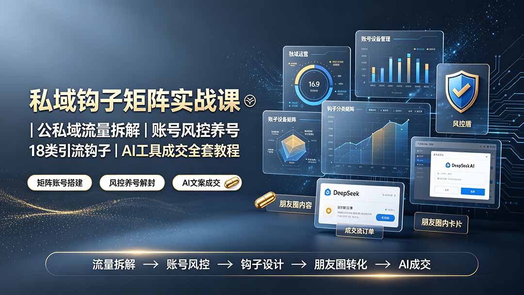 私域流量运营实战：公私域引流、风控养号与18种引流技巧，AI工具成交教程-资源项目网
