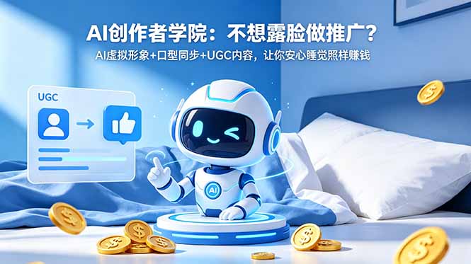 AI创作者学院：利用AI虚拟形象和口型同步技术，无需露脸也能轻松推广，享受安心睡眠的同时赚取收益-资源项目网