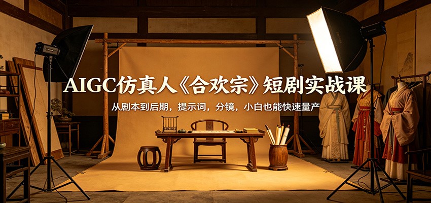 AIGC仿真人《合欢宗》短剧实战课：从剧本到后期，提示词、分镜，小白也能快速量产-资源项目网