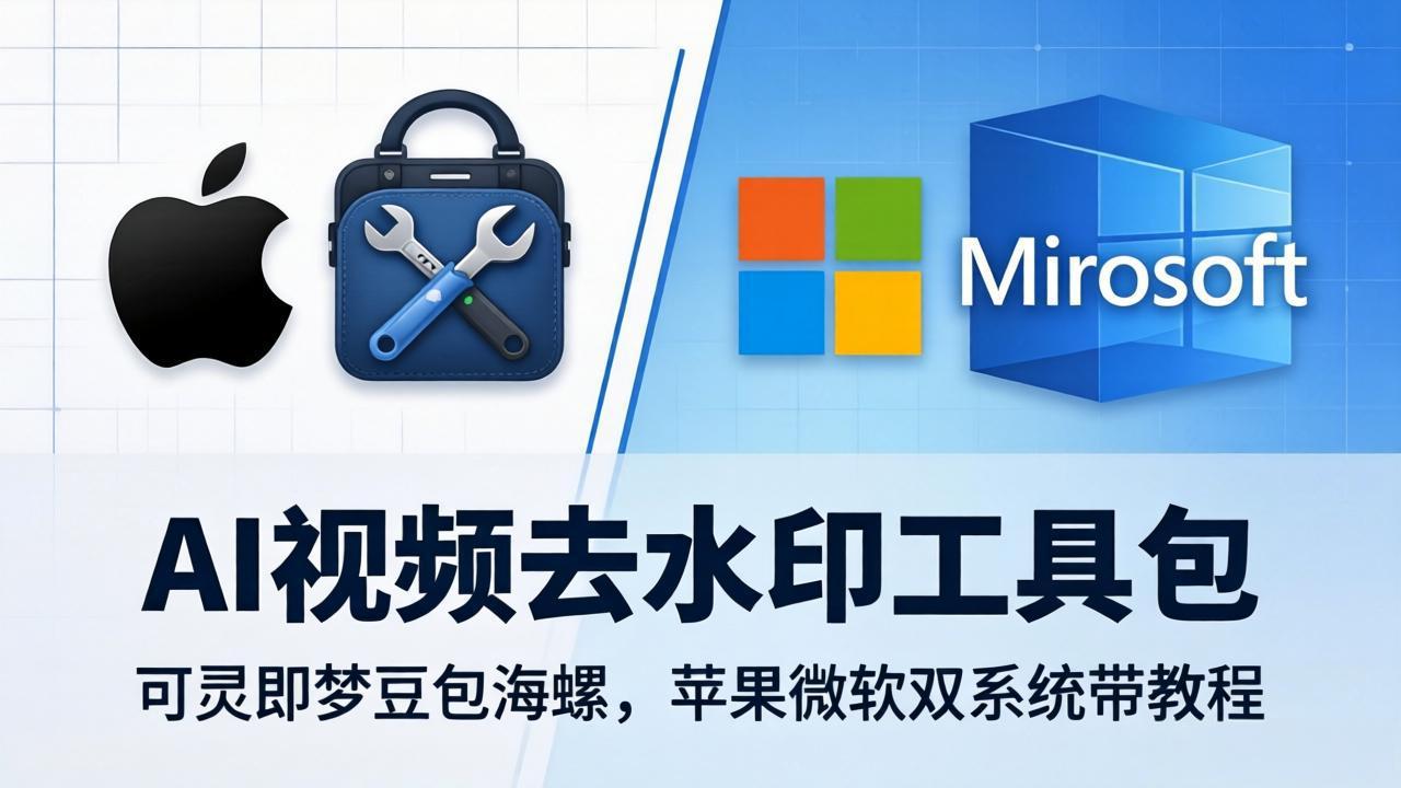 AI视频去水印工具包：可灵即梦豆包海螺，苹果微软双系统带教程-资源项目网