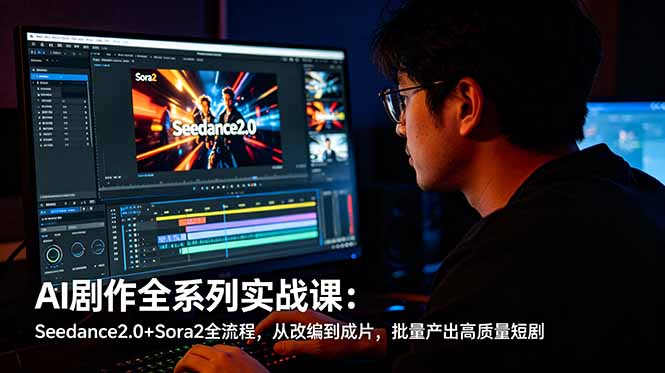 AI剧作全系列实战课程：从Seedance2.0到Sora2，全流程解析，批量产出高质量短剧-资源项目网