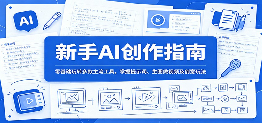新手AI创作入门:零基础掌握主流工具,生图视频制作与创意玩法指南-资源项目网