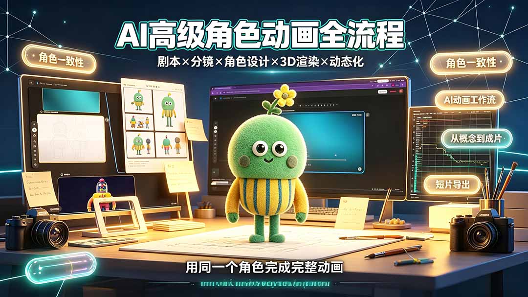 AI高级角色动画全流程:一站式教学,从概念到成片-资源项目网