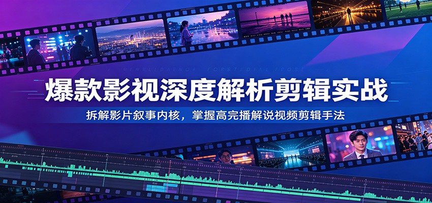 爆款影视剪辑实战：揭秘高完播解说视频的叙事内核与剪辑技巧-资源项目网