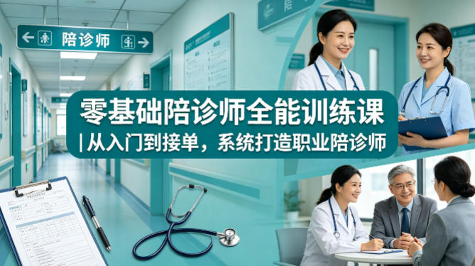 零基础陪诊师全能训练课：系统打造职业陪诊师-资源项目网