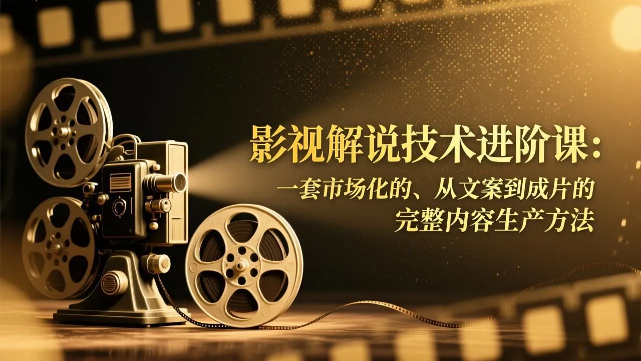 影视解说技术进阶课：掌握从文案到成片的完整内容生产方法-资源项目网