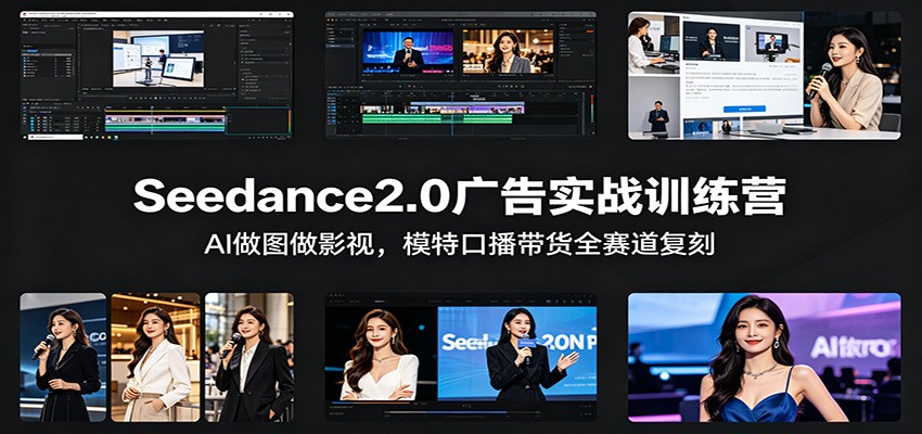 Seedance2.0广告实战训练营：AI做图、影视制作、模特口播带货全赛道复刻-资源项目网