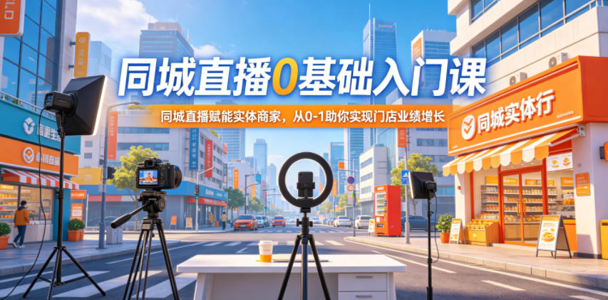 同城直播零基础入门课程：助力实体商家业绩增长，从0到1实现门店突破-资源项目网