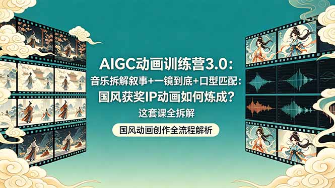 AIGC动画训练营3.0：揭秘国风获奖IP动画制作技巧-资源项目网