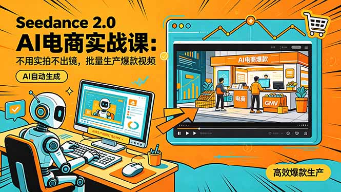 Seedance 2.0 AI电商实战课：AI技术助力爆款视频生产，GMV飙升-资源项目网