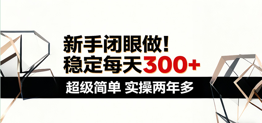新手实操指南：每天稳定收入300+，简单易学，两年经验分享！-资源项目网