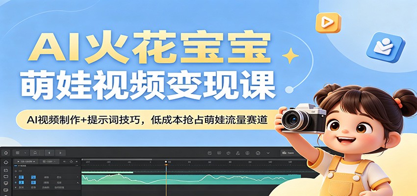AI视频制作与提示词技巧，萌娃变现课程：低成本抢占流量赛道-资源项目网