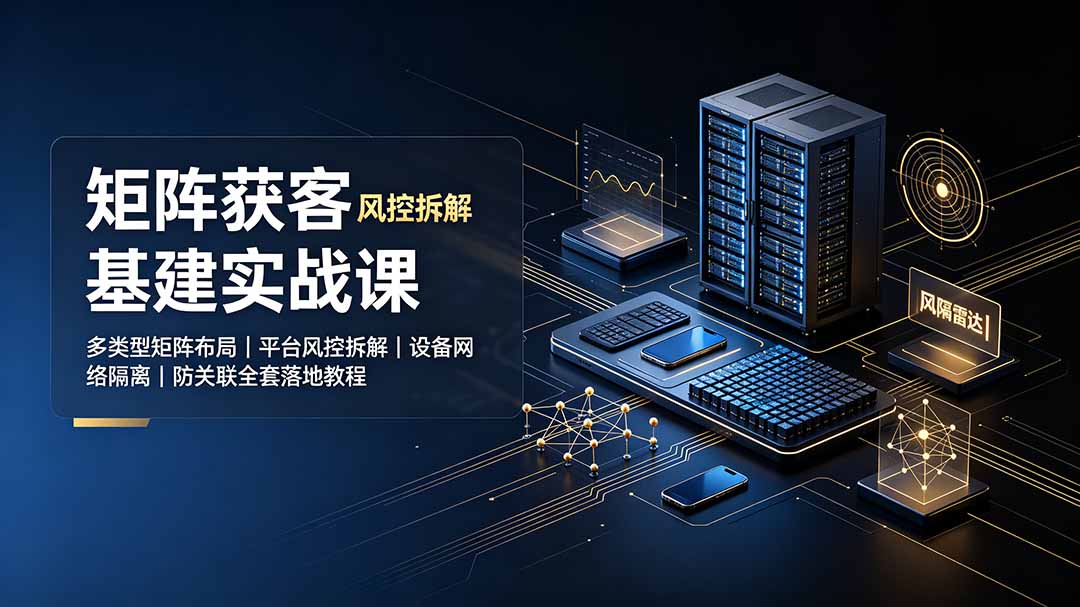 矩阵获客基建实战课程：多类型矩阵布局、平台风控拆解及设备网络隔离防关联全套教程-资源项目网