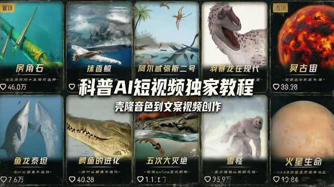 AI短视频创作秘籍：零基础快速入门，掌握软件安装、音色处理及爆款文案视频制作-资源项目网