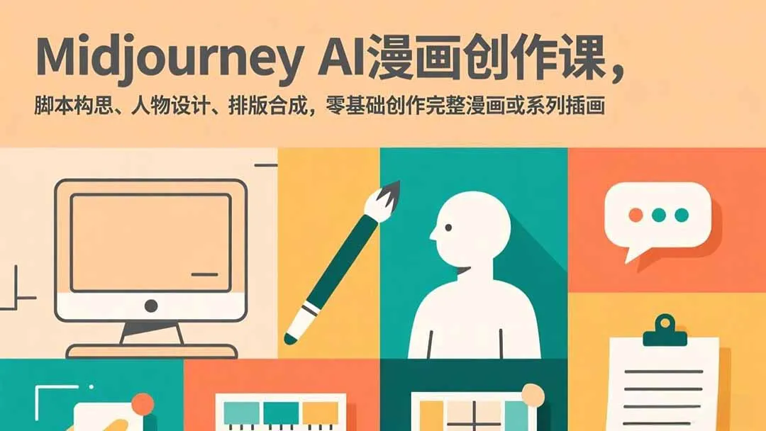 Midjourney AI漫画创作课程：零基础入门，掌握脚本构思、人物设计及排版合成技巧-资源项目网