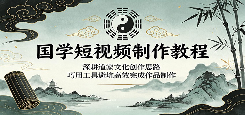 国学短视频制作教程：道家文化创作思路与高效工具使用指南-资源项目网