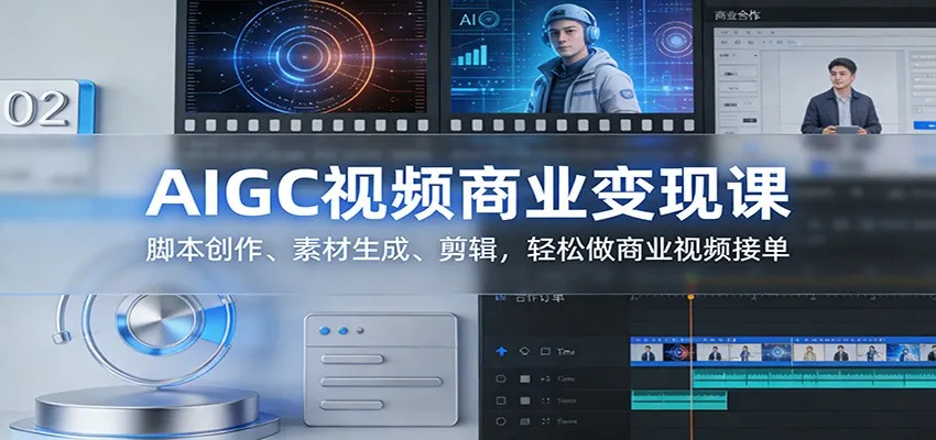AIGC视频商业变现课程：脚本创作、素材生成、剪辑，轻松接单-资源项目网
