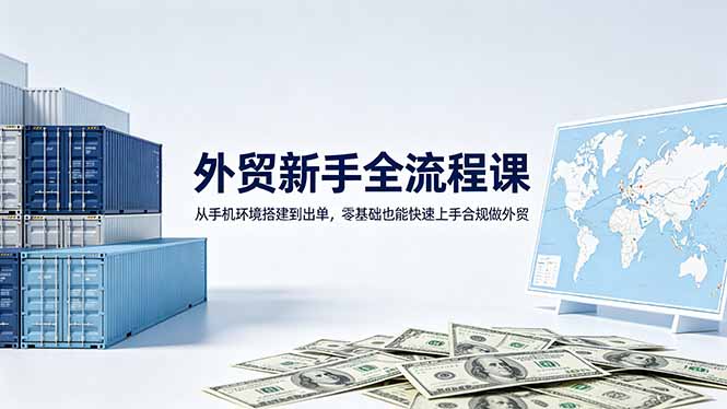 外贸新手入门课：手机环境搭建到出单，零基础快速上手合规外贸-资源项目网