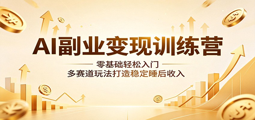 AI副业变现训练营：零基础入门，多赛道玩法打造稳定睡后收入-资源项目网