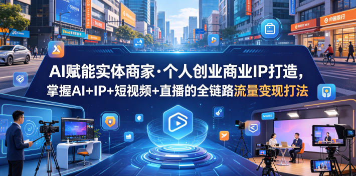 AI助力实体商家和个人创业，掌握AI+IP+短视频+直播全链路流量变现策略-资源项目网
