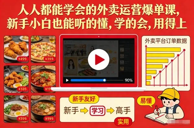 外卖运营秘籍：新手小白也能听懂、学会并应用的爆单课程-资源项目网