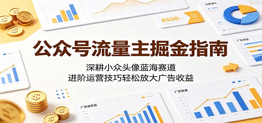 公众号流量主掘金指南：小众头像蓝海赛道运营技巧，轻松放大广告收益-资源项目网