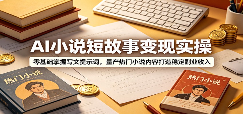 AI小说短故事变现实战：零基础指南，掌握写作提示词，打造稳定副业收入-资源项目网