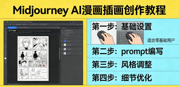 Midjourney AI教程：零基础轻松创作漫画插画-资源项目网