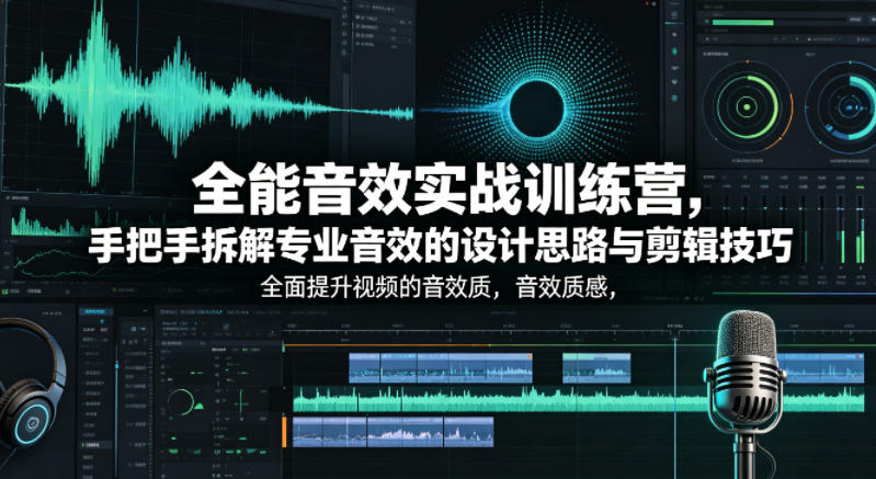 全能音效实战训练营：专业设计思路与剪辑技巧，提升视频音效质感-资源项目网