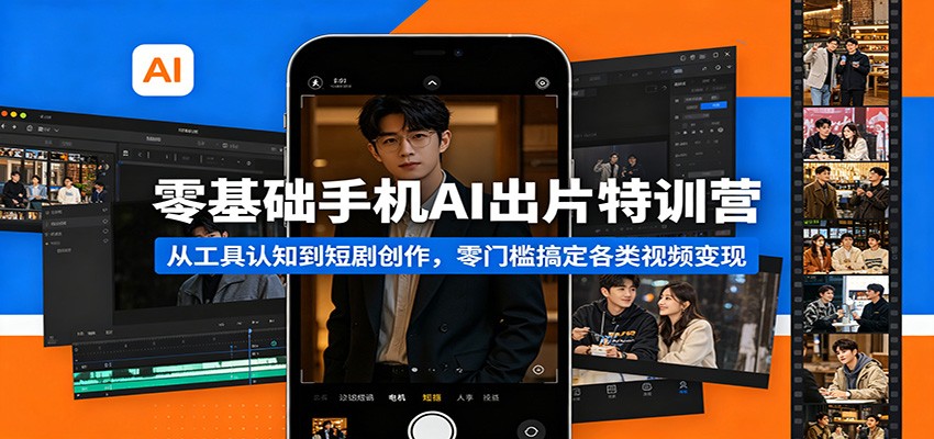 零基础手机AI出片特训营：掌握短剧创作，轻松实现视频变现-资源项目网