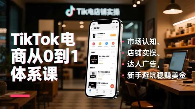 TikTok电商入门与实战:市场洞察、店铺运营、达人合作,新手必看避免亏损-资源项目网