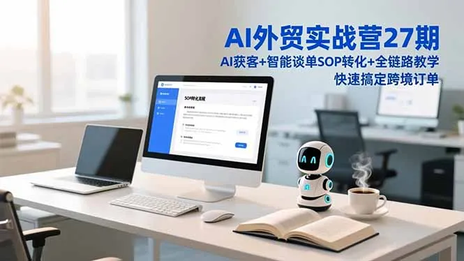 AI外贸实战营27期：AI获客、智能谈单、SOP转化及全链路教学，助力快速完成跨境订单-资源项目网