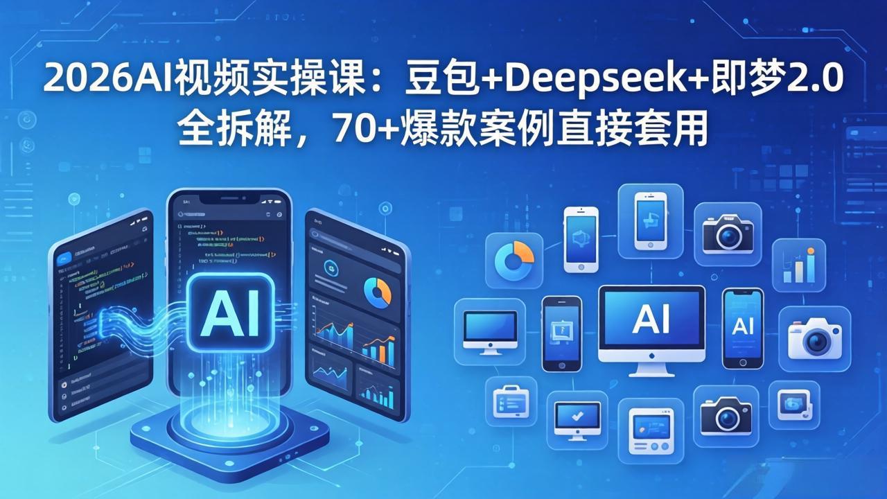 2026AI视频实操课：豆包+Deepseek+即梦2.0全拆解，70+爆款案例直接套用-资源项目网