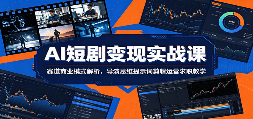 AI短剧变现实战课程：商业模式解析与导演思维、剪辑运营及求职教学-资源项目网