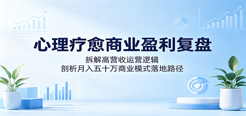 心理疗愈商业盈利复盘：揭秘高营收运营策略与月入五十万商业模式实施路径-资源项目网